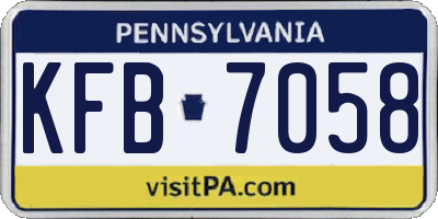 PA license plate KFB7058