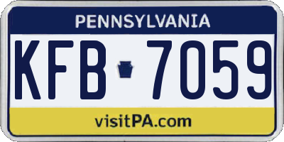 PA license plate KFB7059