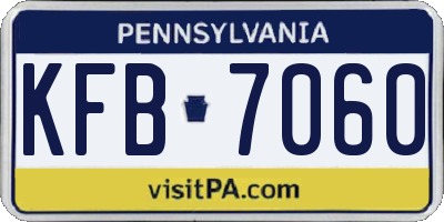 PA license plate KFB7060