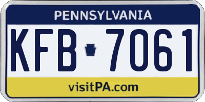 PA license plate KFB7061