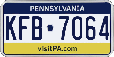 PA license plate KFB7064