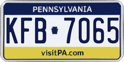 PA license plate KFB7065