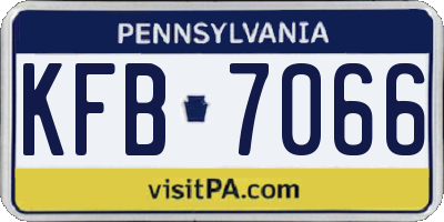 PA license plate KFB7066