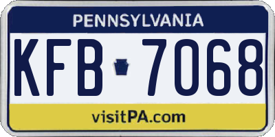 PA license plate KFB7068