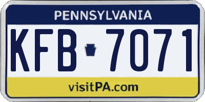PA license plate KFB7071