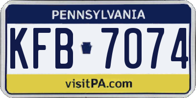 PA license plate KFB7074