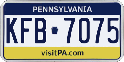 PA license plate KFB7075