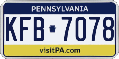 PA license plate KFB7078