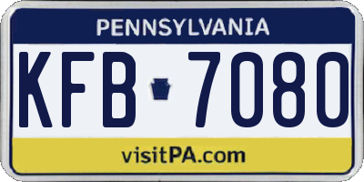 PA license plate KFB7080