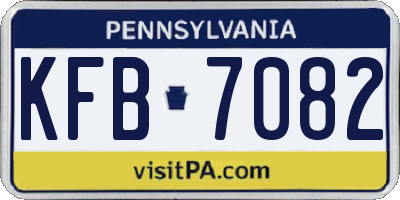 PA license plate KFB7082