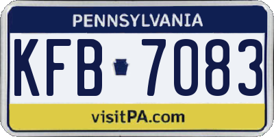 PA license plate KFB7083