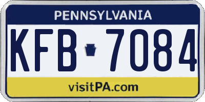 PA license plate KFB7084