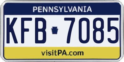 PA license plate KFB7085