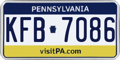 PA license plate KFB7086