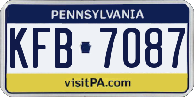 PA license plate KFB7087