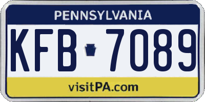 PA license plate KFB7089