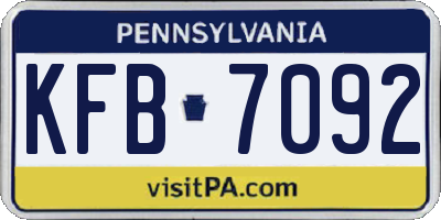 PA license plate KFB7092