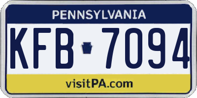 PA license plate KFB7094