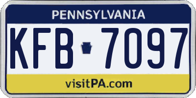 PA license plate KFB7097