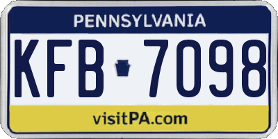 PA license plate KFB7098