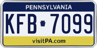 PA license plate KFB7099