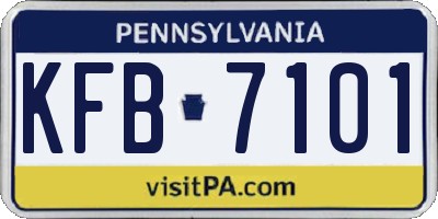 PA license plate KFB7101