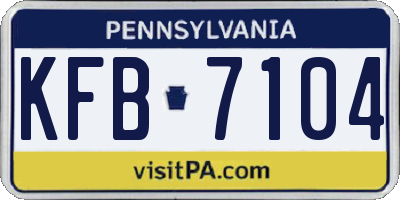 PA license plate KFB7104