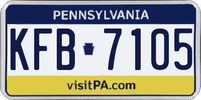 PA license plate KFB7105