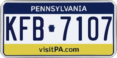 PA license plate KFB7107