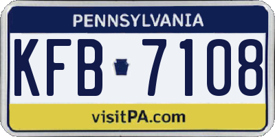 PA license plate KFB7108