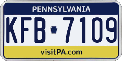 PA license plate KFB7109
