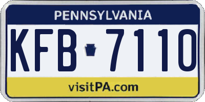 PA license plate KFB7110