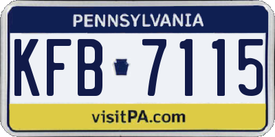 PA license plate KFB7115