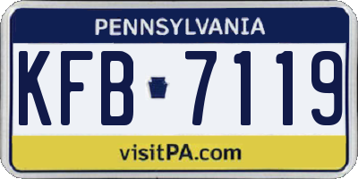 PA license plate KFB7119