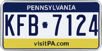 PA license plate KFB7124