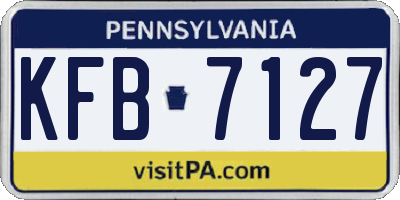PA license plate KFB7127