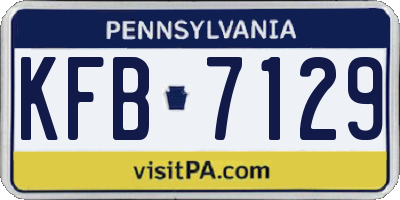 PA license plate KFB7129
