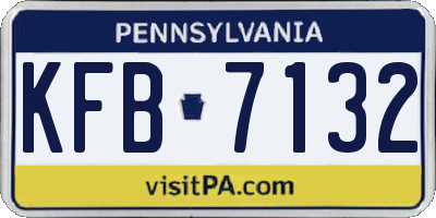 PA license plate KFB7132