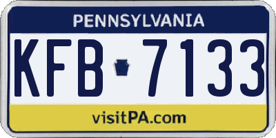 PA license plate KFB7133