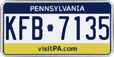 PA license plate KFB7135
