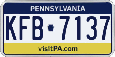 PA license plate KFB7137
