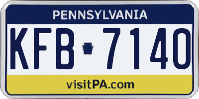 PA license plate KFB7140