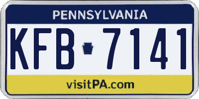 PA license plate KFB7141