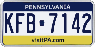 PA license plate KFB7142