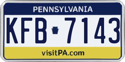 PA license plate KFB7143