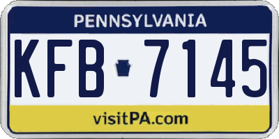 PA license plate KFB7145