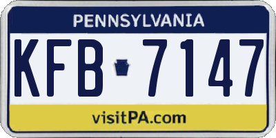 PA license plate KFB7147