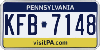 PA license plate KFB7148