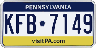 PA license plate KFB7149