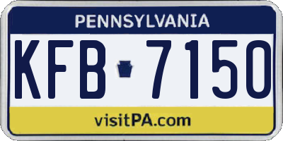PA license plate KFB7150